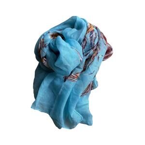 GANZ Blue and Brown Artistic Scarf